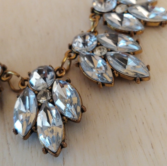 Gold & Clear Crystal Statement Necklace - Picture 3 of 3